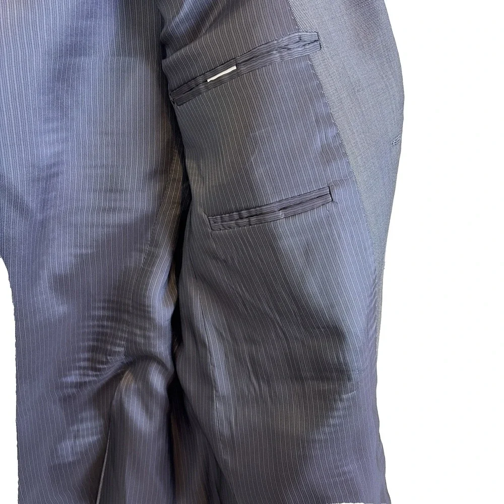 Calvin Klein Men's Blazer Sport Coat‎ Size 44R Gray 100% Wool Slim Fit 2 Button